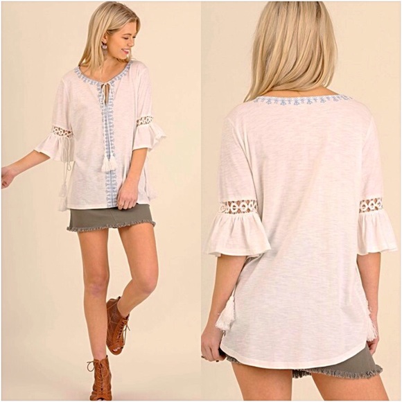 Festival Flowy Boho Embroidered Tassel SM - Picture 5 of 8